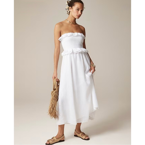 J. Crew Dresses & Skirts - NWT J. Crew Ravenna Dress Maxi Ramie White